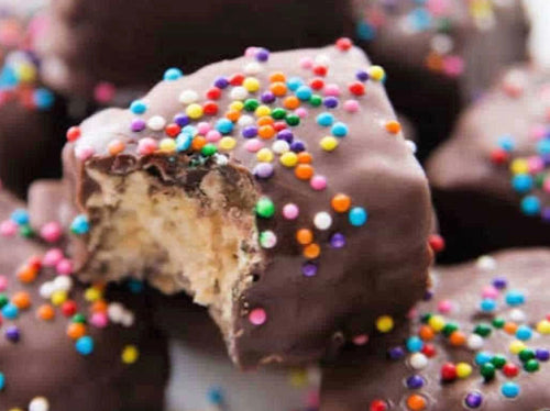 Chocolate Dipped Crispy Rice Treats